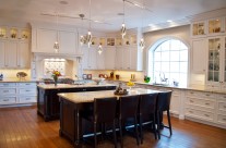 Traditional White Paint with Stained Islands